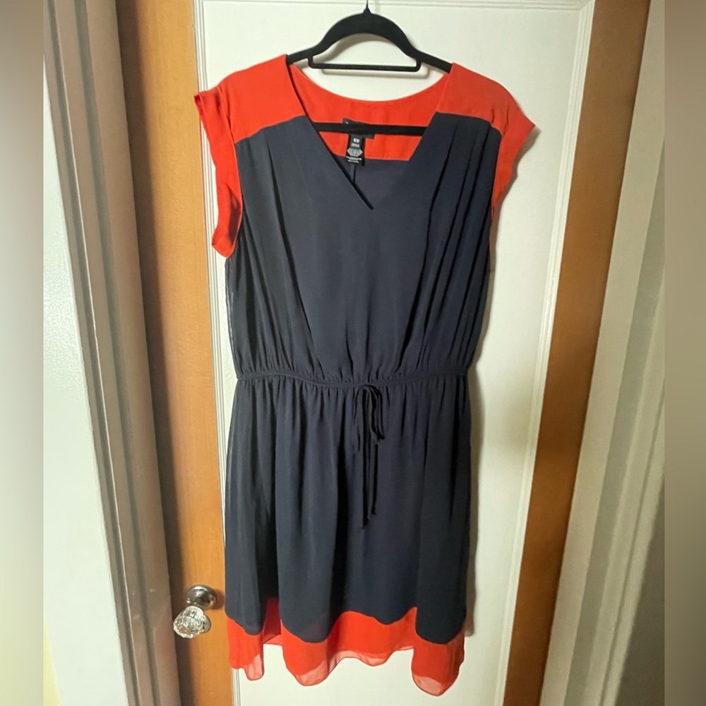 Enfocus 16W Navy and Red Dress